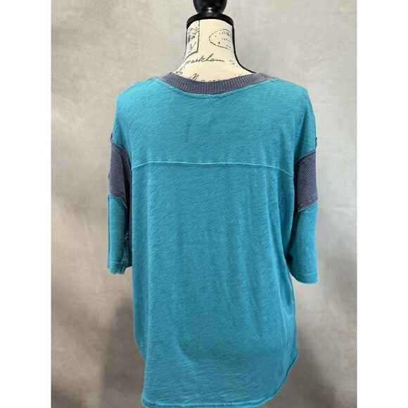 NWT Free People Movement New Kid On The Block Blue Oversized Tee Size S - Picture 2 of 4